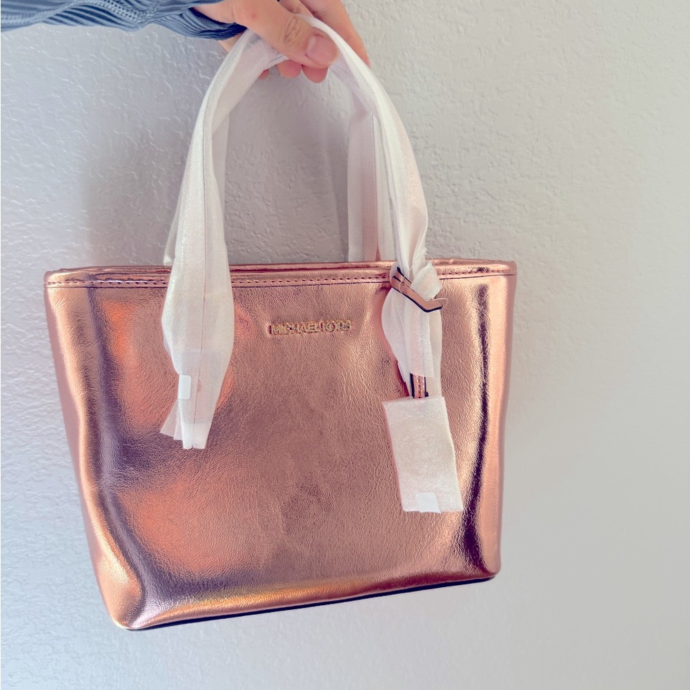 Jet Set Travel Extra Small Logo Top Handle Crossbody rosy copper bag NWT